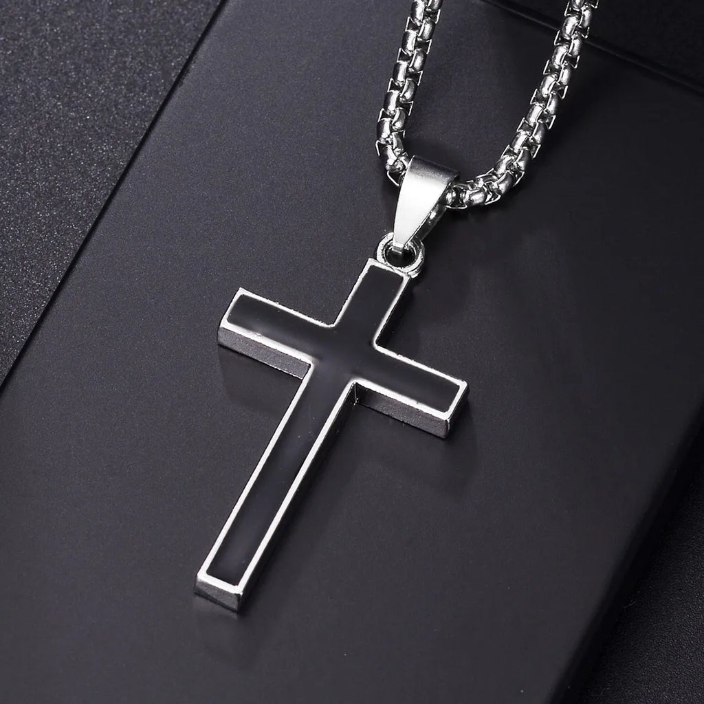 Cross Pendant Necklace — Stainless Steel