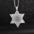 Trendy Mogan David Star Pendant High-Quality Alloy Israel Jewish Star of David Necklace for Men Jewelry
