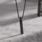 3D Bar Box Chain Pendant Necklace — Stainless Steel
