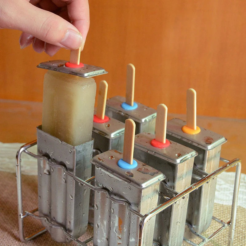 Stainless Steel Popsicle Mold Rack Ice Lolly Mold Frozen Lolly Popsicle Maker Homemade Ice Cream Mold with Popsicle