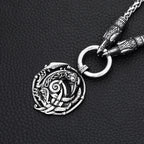Nordic Viking Raven Pendant Necklace — Stainless Steel