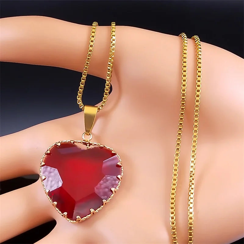 Gothic Heart Pendant Choker Necklace — Stainless Steel
