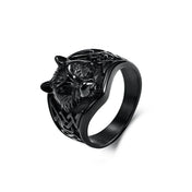Viking Wolf Head Celtic Ring — Stainless Steel