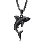 Vnox Stylish Shark Men Boys Necklaces,Rock Punk Animal Pendant Collar Jewelry with Stainless Steel Box Chain