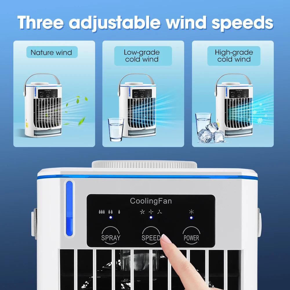 Small Space Air Conditioning for Home Rechargeable Portable Summer Desktop Air Cooler Spray Fan Moist Clean Air for
