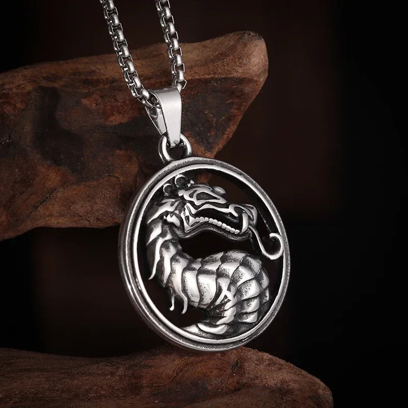 Snake Demon Skull Pendant Necklace — Gothic Vintage