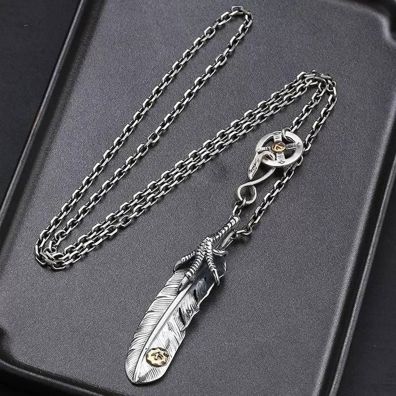 Feather 925 Silver Pendant Necklace