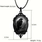 Gothic Crow Pendant Necklace