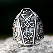 Gothic Lucifer Satan Signet Ring — Vintage Amulet