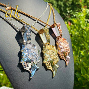 Iced Out CZ Queen Head Pendant Necklace — Gold