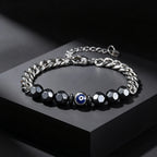 Evil Eye Cuban Chain Bracelet — Stainless Steel