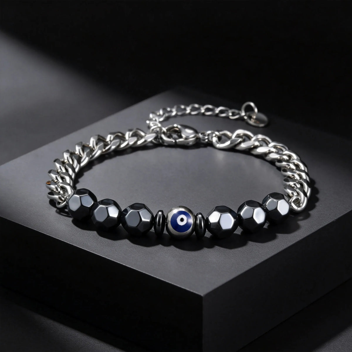Evil Eye Cuban Chain Bracelet — Stainless Steel