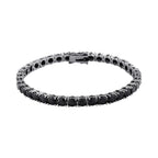 TOPGRILLZ 3MM-5MM Iced Out Black Cubic Zirconia Tennis Chain Bracelet Micro Paved 5A+ CZ Stones Charm Bangle For Men Women Gift