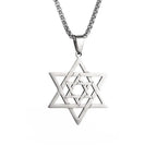 Exquisite and Creative Hip Hop Pentagram Pendant Necklace for Men Simple Punk Texture Necklace Jewelry Sweater Chain