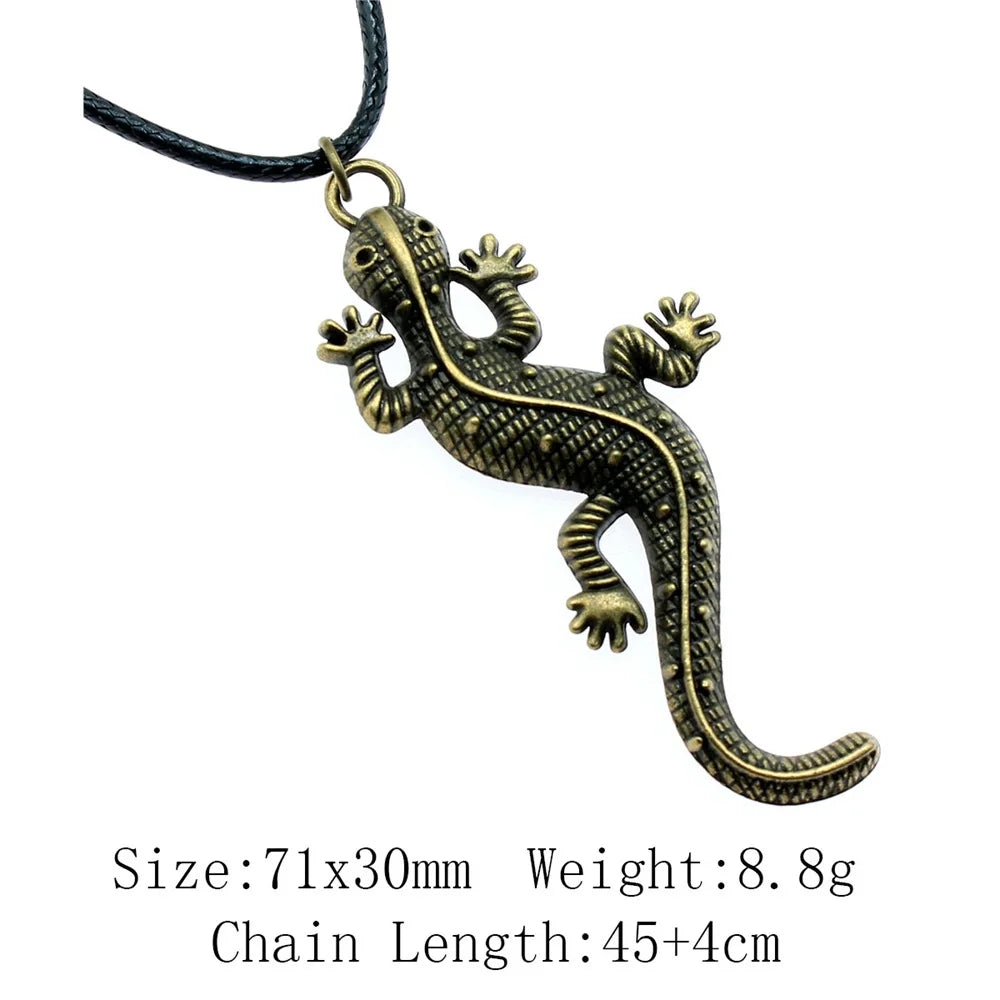 Cold Blooded Reptile Lizard Gecko Chameleon Pendant Necklace For Women Men