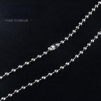 Fashion 3mm TA1 Pure Titanium Military Army Ball Bead Chain Necklace for Men Women Anti-allergy 26 inch Length