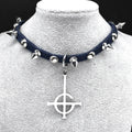Gothic Cross Choker Necklace — Stainless Steel