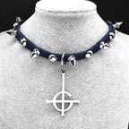 Gothic Cross Choker Necklace — Stainless Steel