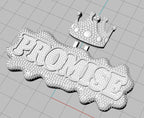 Iced Out Name Number Pendant 3D CZ