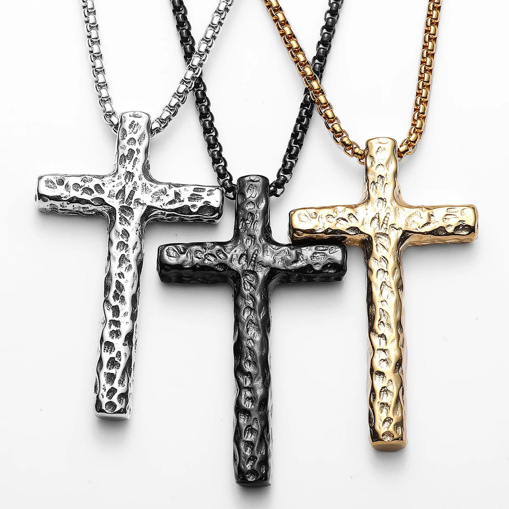 Cross Pendant Necklace — Stainless Steel