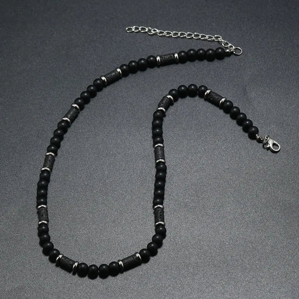 Bohemian Natural Stone Beaded Necklace, Minimalist Design