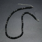 Bohemian Natural Stone Beaded Necklace, Minimalist Design