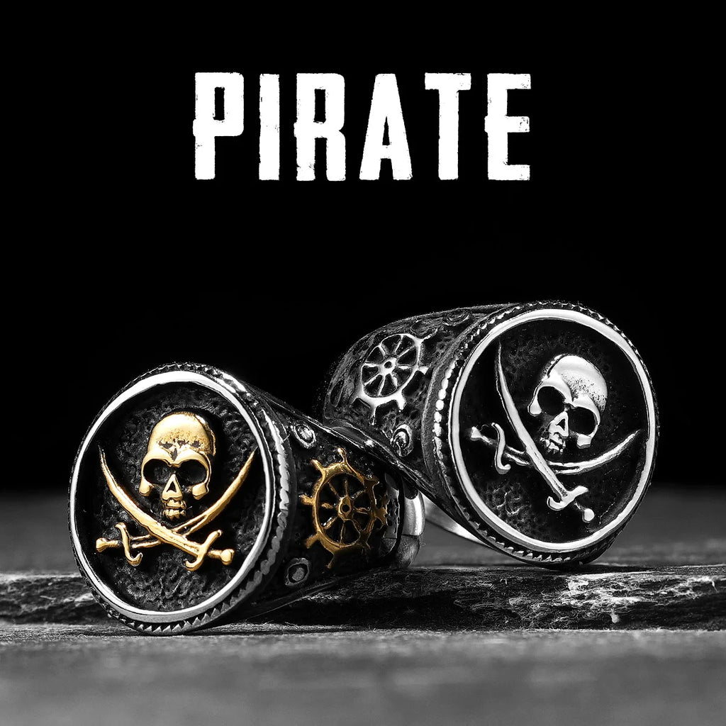 Pirate Skull Ring — Stainless Steel
