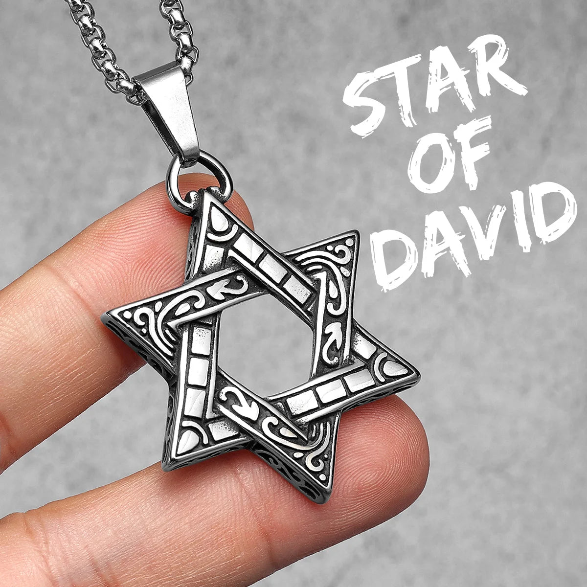 Star of David Pendant — Stainless Steel
