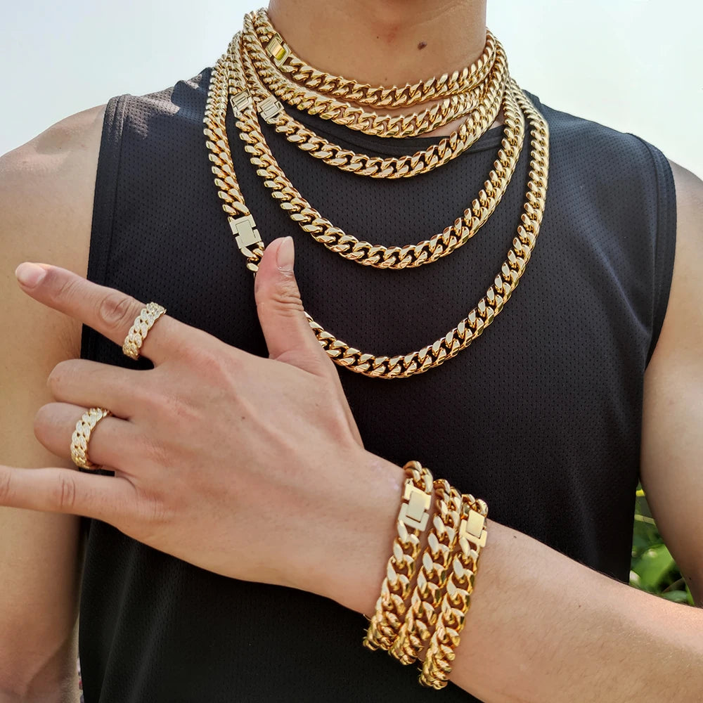 Stainless Steel Cuban Chain Necklace Miami