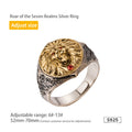 Lion Roar of Glory Silver Ring 925 Ring for men 3D relief frost howl Fashion Jewelry