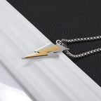 Stainless Steel Lightning Box Chain Pendant Necklace