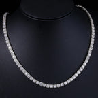 Tennis Chain Necklace Stainless Steel 5MM Cluster
