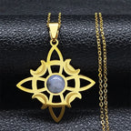 Viking Steel Pendant Celtic Knot Crescent Moon