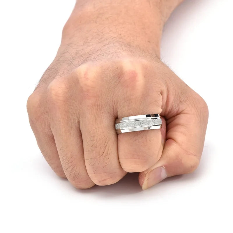 Stainless Steel Ring With Brushed Surface Men Women Couple Wedding Engagement Jewelry High-quality Matte Accessories