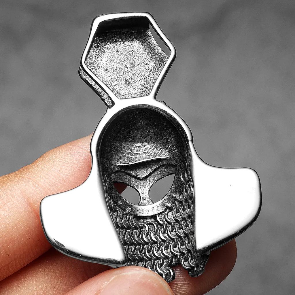 Viking Helmet Pendant Necklace — Stainless Steel