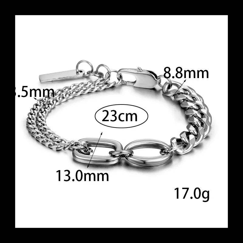 Splicing Bar Bracelet — Stainless Steel