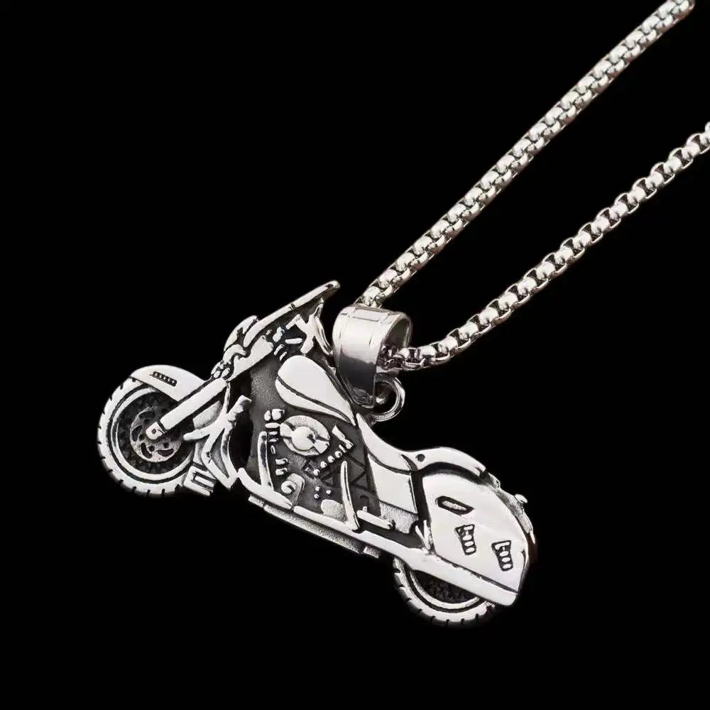 Motorcycle Stainless Steel Pendant Necklace
