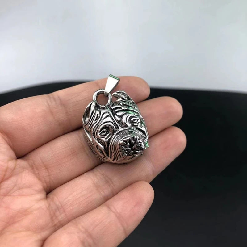 Steel Pendant European American Retro Cute Bulldog