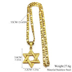 Star of David Pendant Necklace — Steel