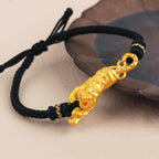 14k Gold Tiger Pendant Bracelet Necklace for Men Female Open Fashion Sutra Bracelet Bangle Engagement Wedding Fine Jewelry Gifts