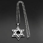 Jewish Star of David Pendant Necklace — Stainless Steel