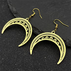 Moon Gold Pendant Witchcraft Divination Hoop Crescent