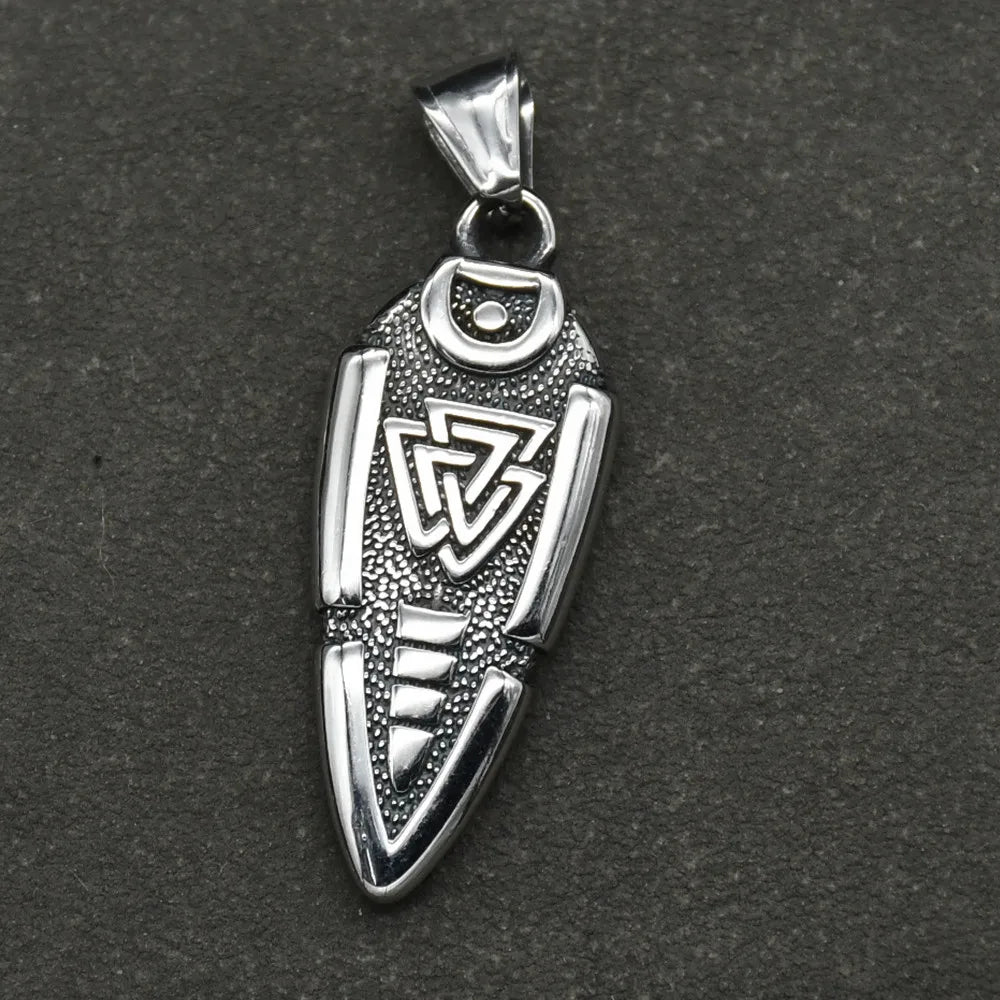 Stainless steel Nordic Rune Thor\'s Hammer Pendant Odin Celts Valknut Thors axe Necklace Men's Amulet Jewelry