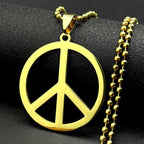 Peace Symbol Stainless Steel Chain Necklaces for Women Unisex Simple Silver Color Necklace Jewelry Women or Men Jewelry