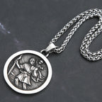 Men Stainless Steel Catholic Patron Saint Pendant Michael St. Michael The Archangel Pendant Necklace Jewelry Gifts Dropshipping