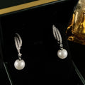Three-Line Pearl Stud Earrings — Stainless