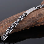 Religious Cross Men's Bracelets & Bangles Stainless Steel Black Silicone ID Bracelets for Man Boys Male Jewelry Gifts