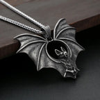 Vintage Black Bat Pendant Necklace For Men 316L Stainless Steel Punk Hip Hop Animal Necklaces Party Jewelry Gifts