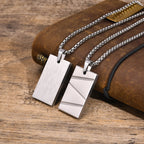 Vnox Geometric Pendant Necklaces For Boys,Stainless Steel Simple Square Dog Tag Men Necklaces,Retro Collar Jewelry Gift
