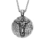 Jesus Round Pendant — Stainless Steel